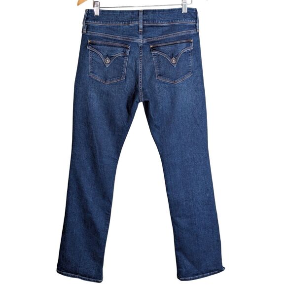 Hudson Beth Mid Rise Baby Boot Jeans Sz 32 Obscurity Dark Wash Flap Pockets - Picture 2 of 10
